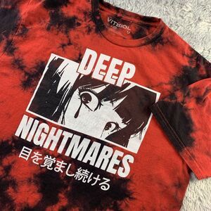 Vitriol Shirt Mens Medium Red Black Anime Tie Dyed Deep Nightmares Stay Awake